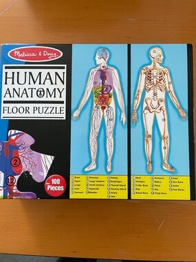 Melissa & Doug Human Anatomy Floor Puzzle - Light Blue and Black